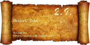 Quint Ida névjegykártya